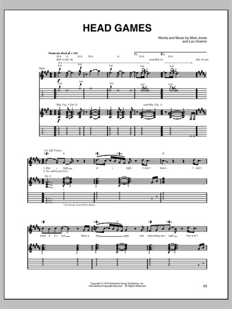 HEAD GAMES TAB by Foreigner @ Ultimate.